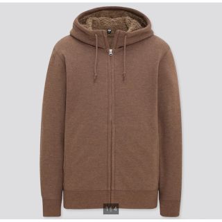 ユニクロ(UNIQLO)の廃番品　ユニクロ　ボアスウェットフルジップパーカ　37 BROWN　XL(パーカー)