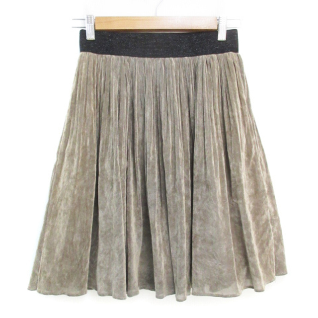 SunaUna(スーナウーナ)のスーナウーナ フレアスカート ギャザースカート ひざ丈 ベロア 38 ベージュ レディースのスカート(ひざ丈スカート)の商品写真