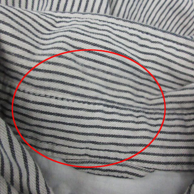 coen(コーエン)のコーエン coen カジュアルシャツ 半袖 ストライプ柄 L ブラック 黒 メンズのトップス(シャツ)の商品写真
