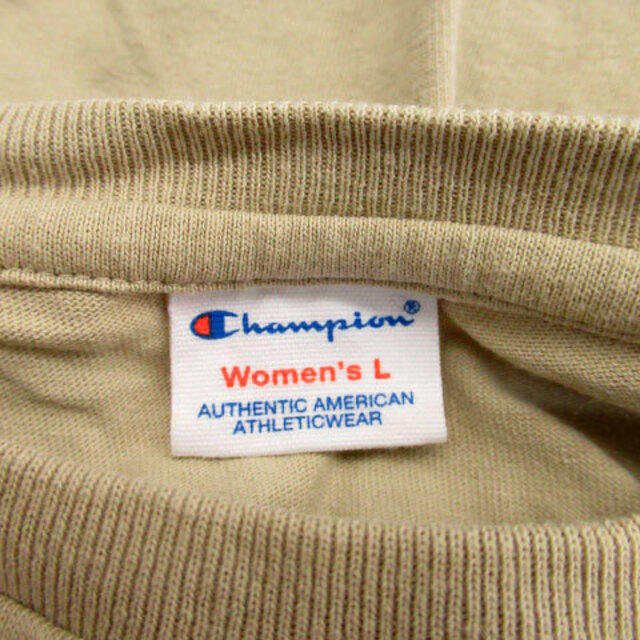 Champion(チャンピオン)のチャンピオン ワンピース 長袖 ロング丈 ラウンドネック 無地 L ベージュ レディースのワンピース(ロングワンピース/マキシワンピース)の商品写真