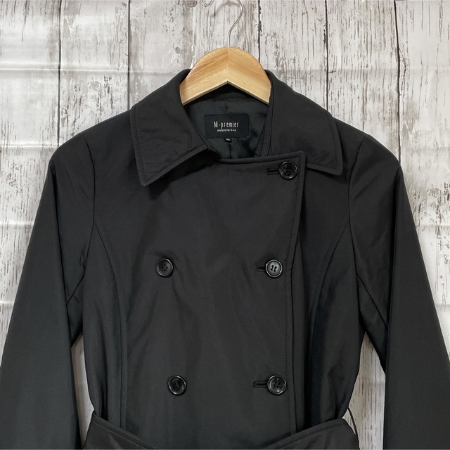M-premier(エムプルミエ)の【美品】M-premier ハーフコート　ブラック　ベルト付き レディースのジャケット/アウター(ダウンコート)の商品写真