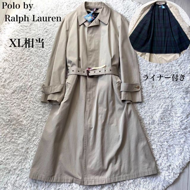 良品】ラルフローレン ステンカラーコート ライナー&ベルト付属