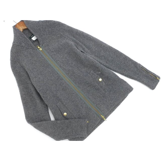 J.Crew(ジェイクルー)のJ.CREW ジェイクルー ウール混 ジップアップ ラメ ニット ジャケット sizeS/グレー ◇■ レディース レディースのジャケット/アウター(その他)の商品写真