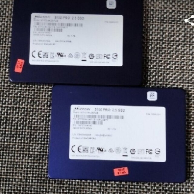 PCパーツMicron SATA 2.5インチSSD 240GB 6GBPS 4個