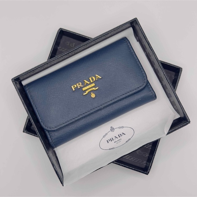 プラダ　PRADA サフィアーノ  ブラック　黒　6連キーケース　付属品完備