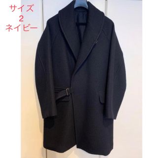 コモリ(COMOLI)の希少　COMOLI  18AW ウールショールカラーコート　ネイビー  2(チェスターコート)