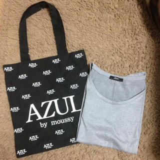 アズールバイマウジー(AZUL by moussy)のAZULカットソー＆トート★送料無料(カットソー(長袖/七分))