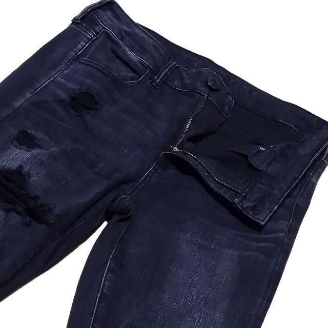 American Eagle(アメリカンイーグル)のアメリカンイーグル JEGGING ダメージ加工 リペア加工 US10 Lサイズ レディースのパンツ(デニム/ジーンズ)の商品写真