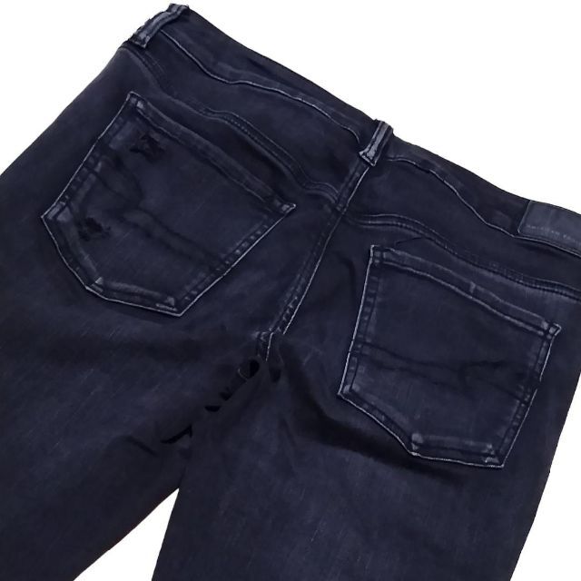 American Eagle(アメリカンイーグル)のアメリカンイーグル JEGGING ダメージ加工 リペア加工 US10 Lサイズ レディースのパンツ(デニム/ジーンズ)の商品写真