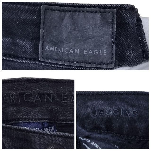 American Eagle(アメリカンイーグル)のアメリカンイーグル JEGGING ダメージ加工 リペア加工 US10 Lサイズ レディースのパンツ(デニム/ジーンズ)の商品写真
