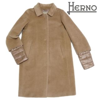 ヘルノ(HERNO)の新品ヘルノ アルパカ ステンカラーコート キャメル #42  HERNO(チェスターコート)