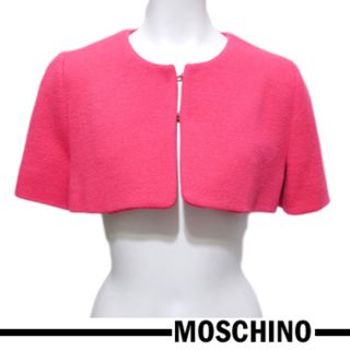 モスキーノ(MOSCHINO)の新品モスキーノ　ボレロジャケット　ピンク　#38　MOSCHINO(ノーカラージャケット)