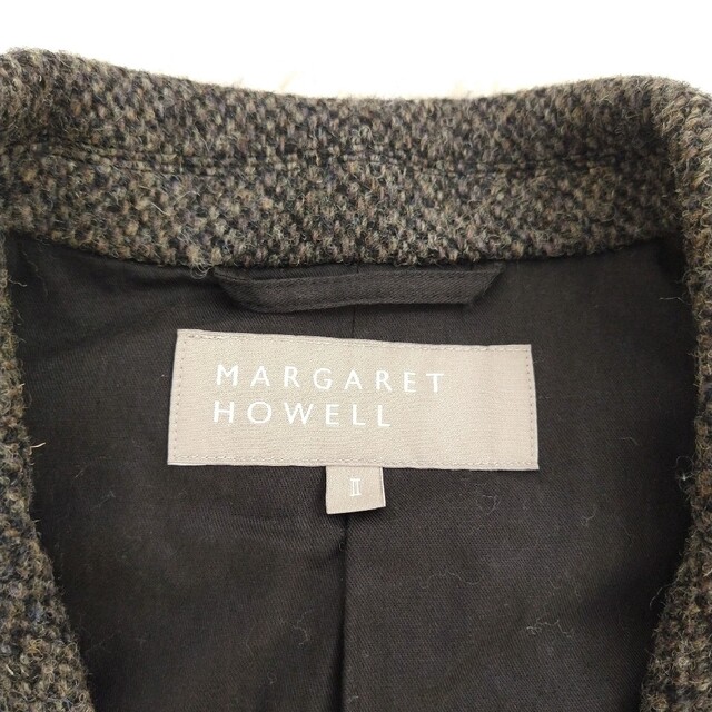 MARGARET HOWELL(マーガレットハウエル)の美品 マーガレットハウエル ハリスツイードジャケット サイズ2 2ボタン レディースのジャケット/アウター(テーラードジャケット)の商品写真