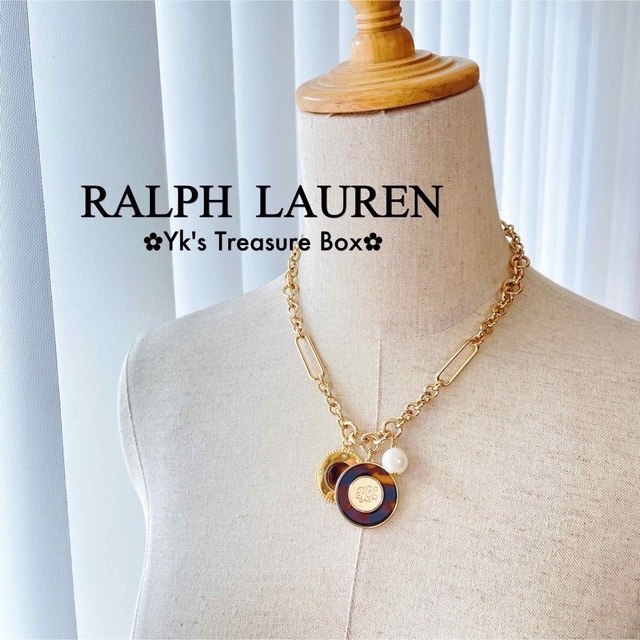Ralph Lauren - G136/RALPH LAUREN/琥珀色ゴールドRLLロゴチャームネックレスの通販 by Yk's