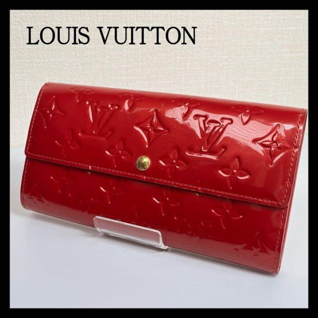 ☆LOUIS VUITTON☆  モノグラム　ヴェルニ　エナメル　レッド　長財布