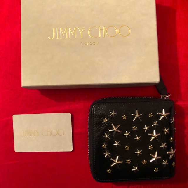 【最終価格】JIMMY CHOO ラウンドジッパー 財布 スタッズ 黒