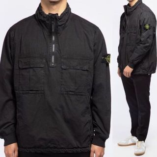 ストーンアイランド(STONE ISLAND)のStone Island ハーフジップ シャツ XL ブラック(ミリタリージャケット)