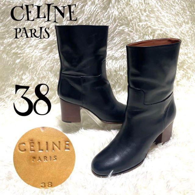 感謝の声続々！ celine - t0456【セリーヌ】ヒール レザー ショート