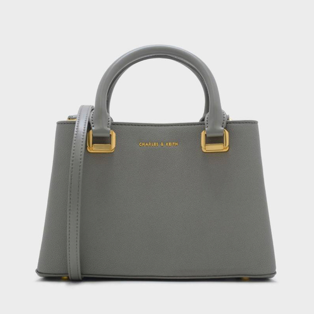 Charles and Keith(チャールズアンドキース)のチャールズアンドキース トップハンドルストラクチャーバッグ グレー レディースのバッグ(ハンドバッグ)の商品写真