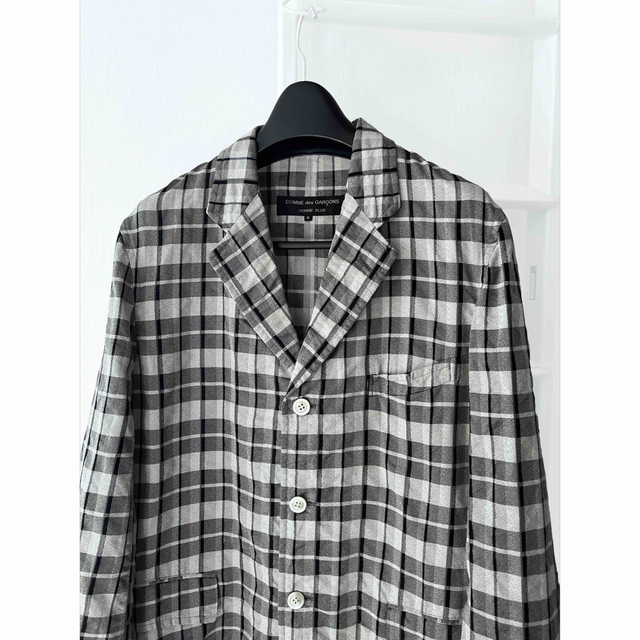 COMME des GARCONS HOMME PLUS(コムデギャルソンオムプリュス)のHomme plus 1996SS リフレクター期 チェック テーラード コート メンズのジャケット/アウター(テーラードジャケット)の商品写真