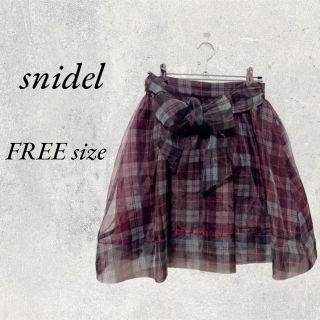 スナイデル(SNIDEL)のsnidel ボルドーチェックスカート　FREE size(ミニスカート)