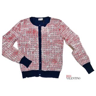 レッドヴァレンティノ(RED VALENTINO)の新品レッドヴァレンチノRED VALENTINOカーディガンセット赤×紺M(カーディガン)