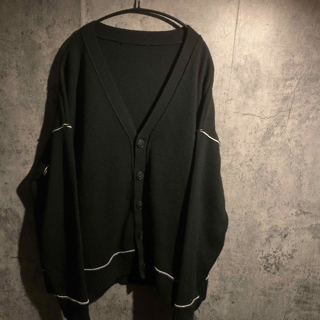 【Vintage】 special black line cardiganカーディガン