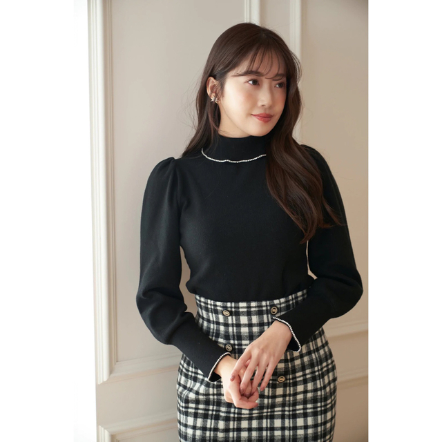 Her lip to(ハーリップトゥ)のCrystal Embellished Turtleneck Knit Top レディースのトップス(ニット/セーター)の商品写真