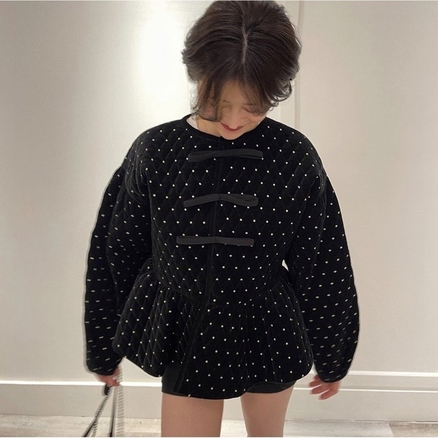 スタイリッシュシンプル bibiy ODETTE PEPURAMU CARDIGAN ペプラム