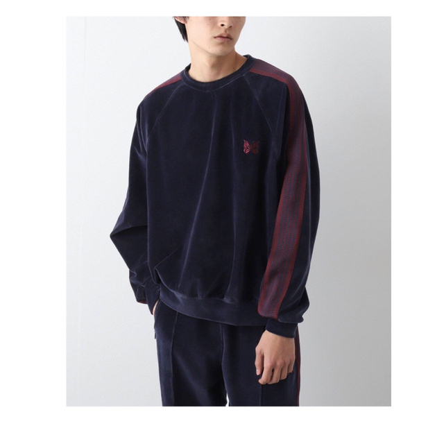 完売品】NEEDLES × JS ベロア 別注track crew neck 完売品】NEEDLES × JS ベロア 別注track crew neck