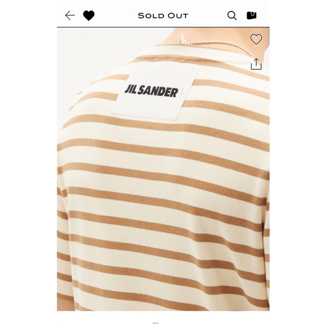 jil sander ジルサンダー　ロゴパッチ　ボーダーコットンTシャツ