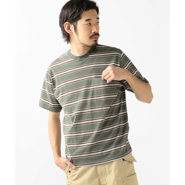 BEAMS 【OLIVE】【M】BEAMS PLUS ネップ ボーダー ポケットTシャツの通販 by BEAMS OUTLET｜ビームス ならラクマ