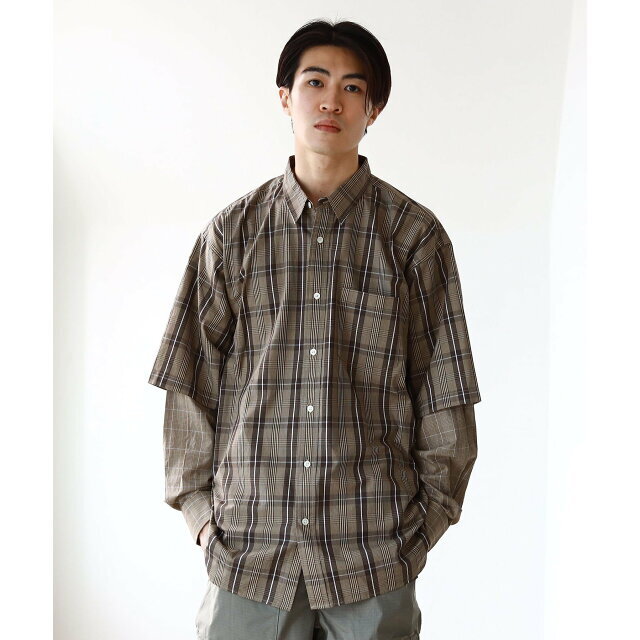 【BROWN】BEAMS / フェイク レイヤード シャツ 3