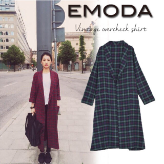 EMODA ロングチェックシャツ | フリマアプリ ラクマ
