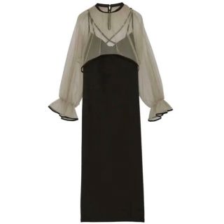 アメリヴィンテージ(Ameri VINTAGE)のMANY WAY AIRY VEIL DRESS サイズM ブラック　新品未使用(ロングドレス)