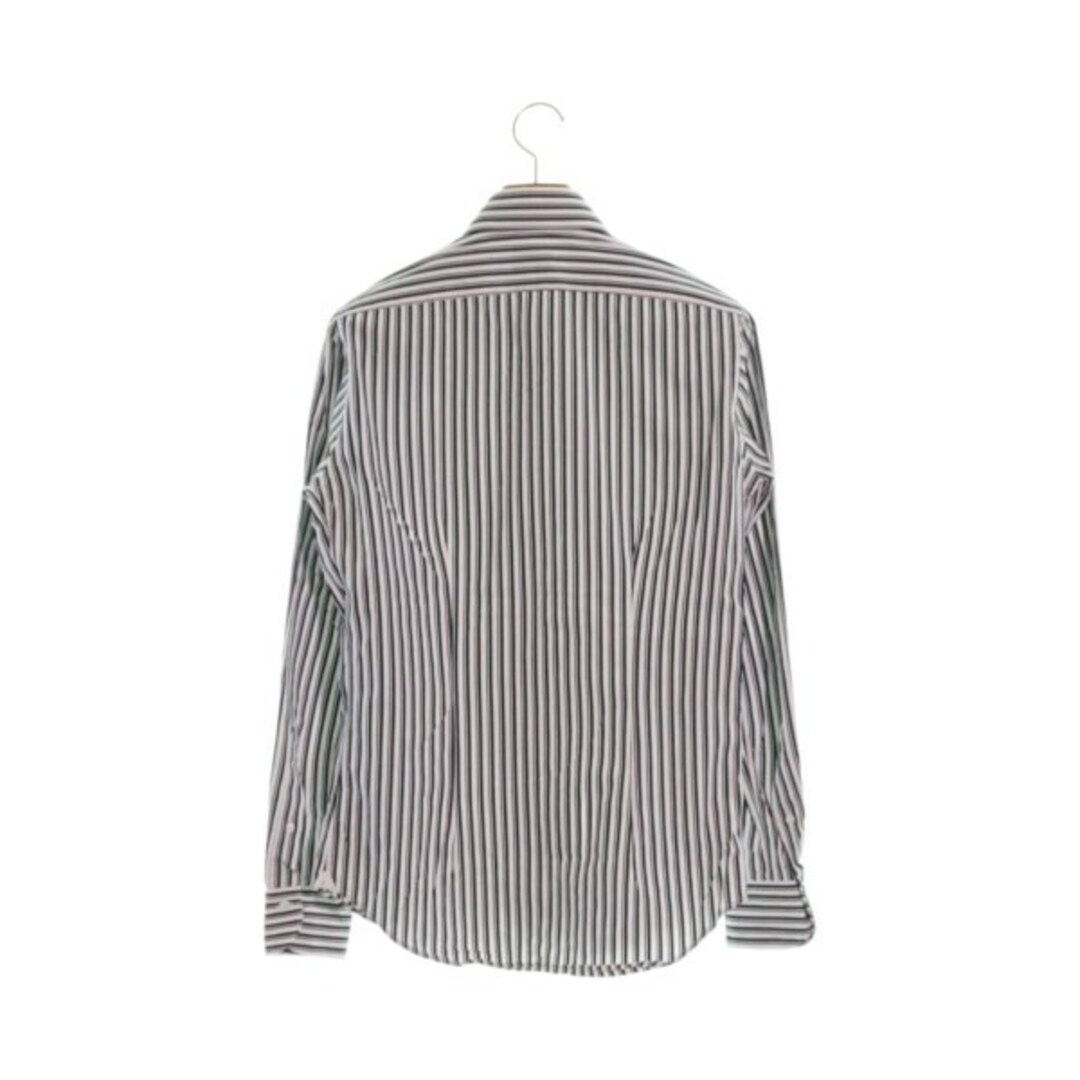 Bagutta バグッタ ドレスシャツ 37(XS位) 白x黒(ストライプ)長袖柄