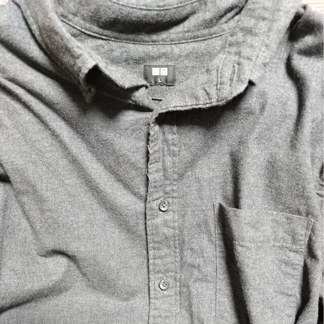 UNIQLO(ユニクロ)の値段交渉⭕️UNIQLO メンズ 長袖シャツ Lサイズ メンズのトップス(Tシャツ/カットソー(七分/長袖))の商品写真