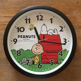 ピーナッツ(PEANUTS)のリズム時計 掛け時計 スヌーピー 4KG712M 茶色　アナログ(掛時計/柱時計)