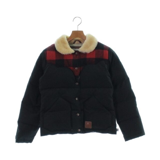 Penfield ダウンジャケット/ダウンベスト S 黒x赤系xベージュ