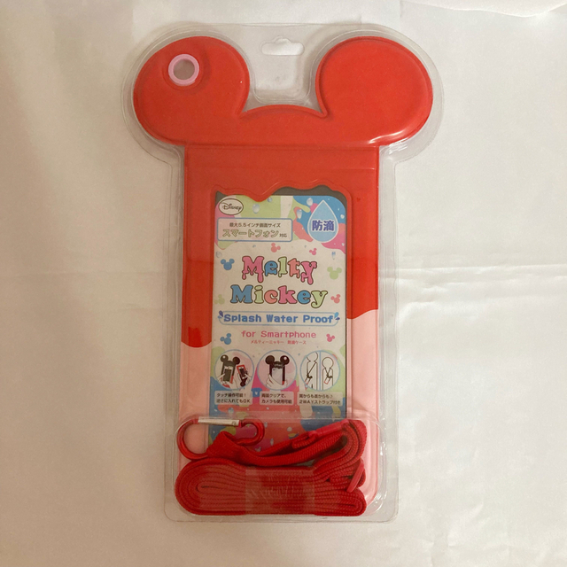 Disney(ディズニー)の未使用 Hamee MELTY MICKEY CASE RED/PINK スマホ/家電/カメラのスマホアクセサリー(モバイルケース/カバー)の商品写真