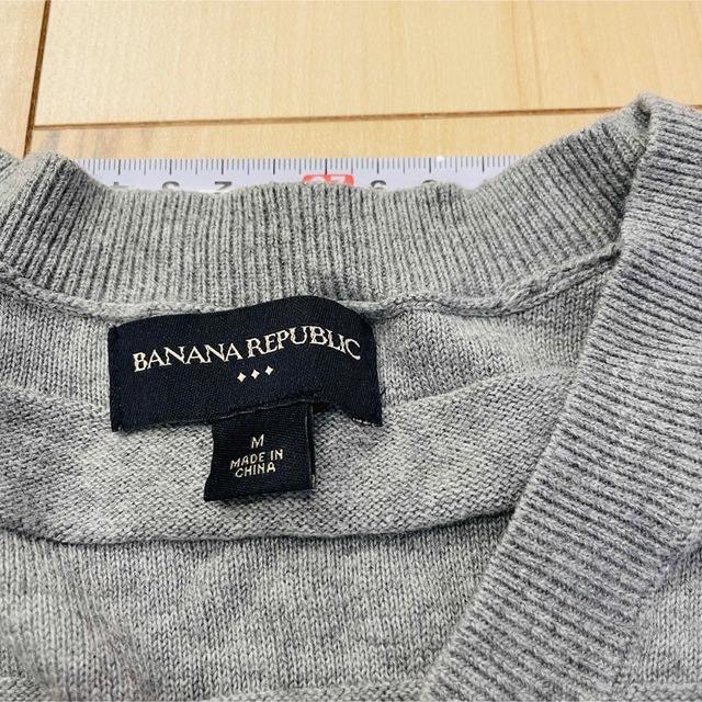 Banana Republic(バナナリパブリック)のバナナパブリック　セーター　グレー　M ボーダー メンズのトップス(ニット/セーター)の商品写真