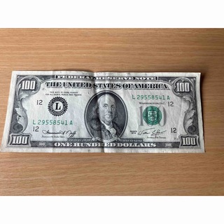 アメリカ　旧紙幣100ドル(貨幣)