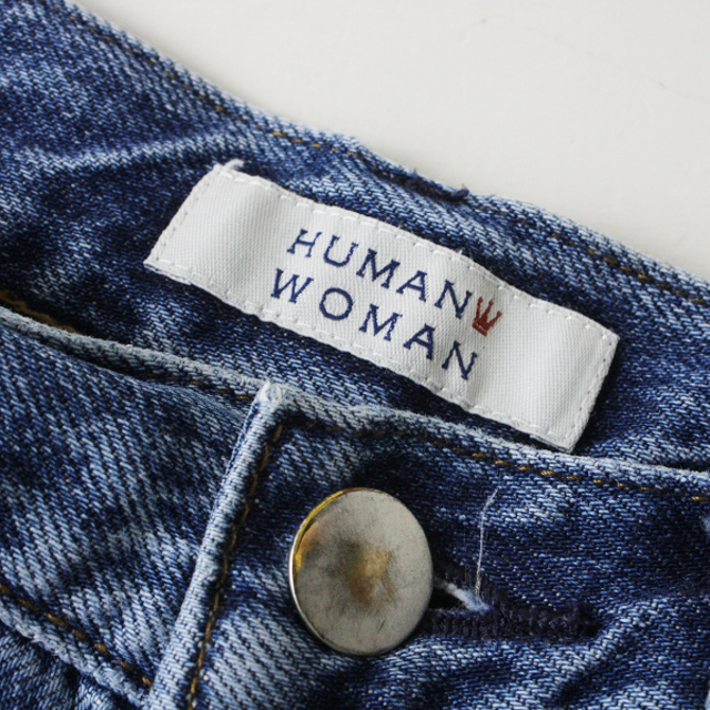 HUMAN WOMAN(ヒューマンウーマン)の2020SS HUMAN WOMAN ヒューマンウーマン ワイドデニムパンツ SS/ブルー【2400013113793】 レディースのパンツ(デニム/ジーンズ)の商品写真