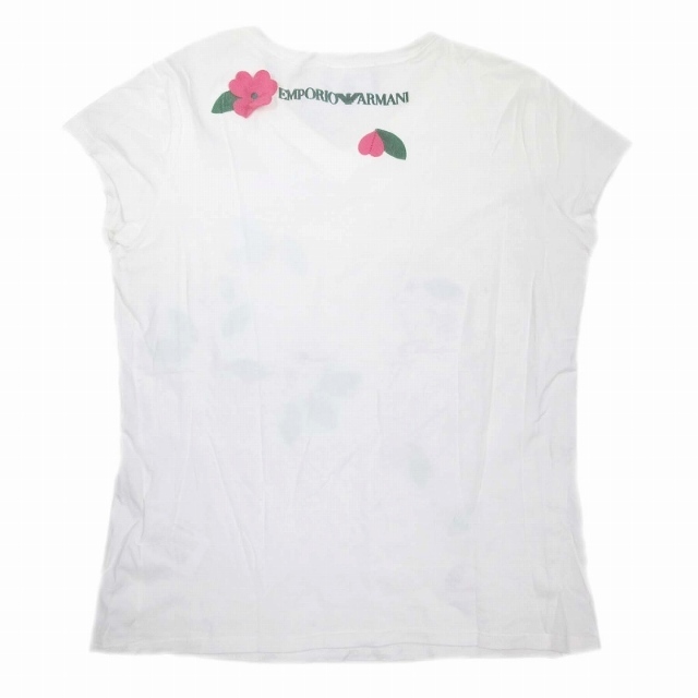 Emporio Armani(エンポリオアルマーニ)の美品 エンポリオアルマーニ フラワー モチーフ Tシャツ フレンチスリーブ  レディースのトップス(Tシャツ(半袖/袖なし))の商品写真