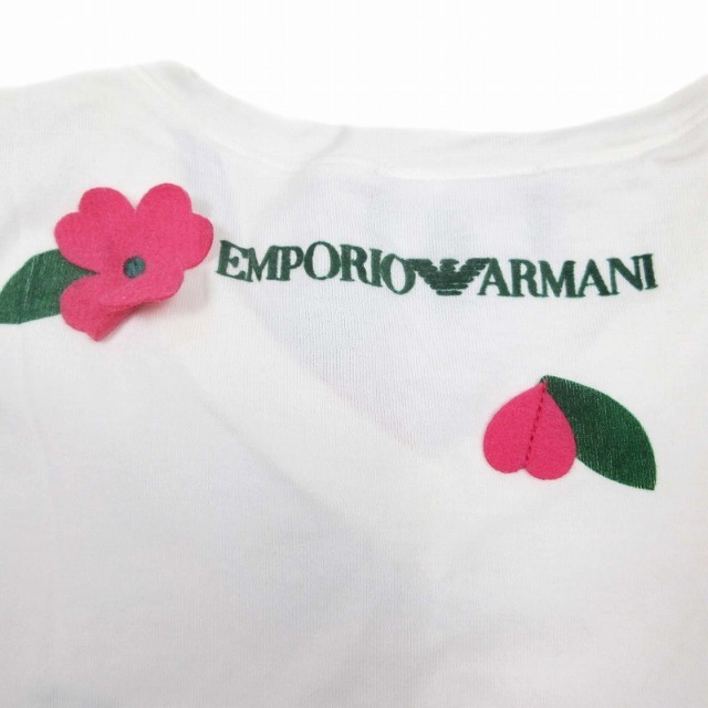 Emporio Armani(エンポリオアルマーニ)の美品 エンポリオアルマーニ フラワー モチーフ Tシャツ フレンチスリーブ  レディースのトップス(Tシャツ(半袖/袖なし))の商品写真