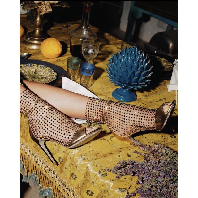 RENE CAOVILLA(レネカオヴィラ)の新品未使用 イタリア製 定価25万 ギャラクシーの煌めきショートブーツサンダル レディースの靴/シューズ(ブーツ)の商品写真