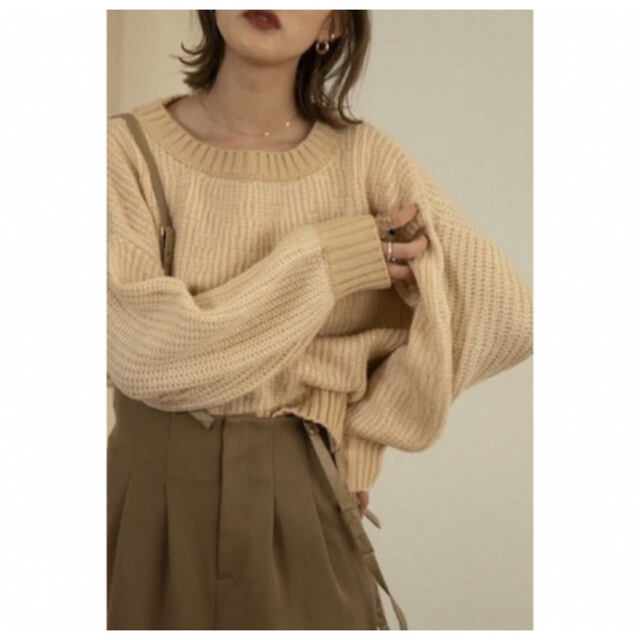 crew neck jacquard knit amiur