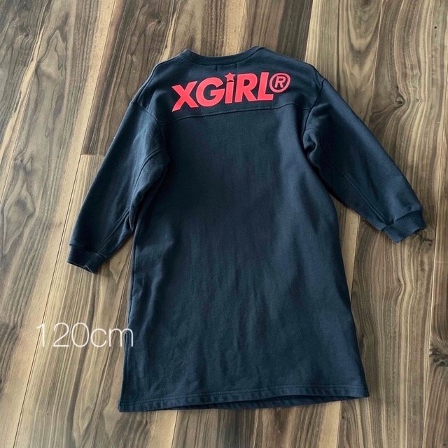 X-girl Stages(エックスガールステージス)のXGS スウェットワンピ キッズ/ベビー/マタニティのキッズ服女の子用(90cm~)(ワンピース)の商品写真