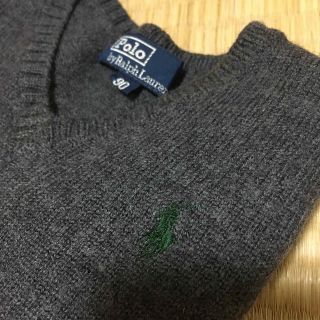 ポロラルフローレン(POLO RALPH LAUREN)のポロ ラルフローレン　90cm グレー　セーター　ウール100%(ニット)