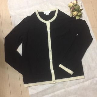 ニナリッチ(NINA RICCI)の新品☆カーディガン☆バイカラー☆  カシミヤ100%☆(カーディガン)